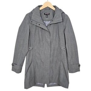 Kirkland Signature Women's Grey Textured Water Resistant Rain Jacket Medium
